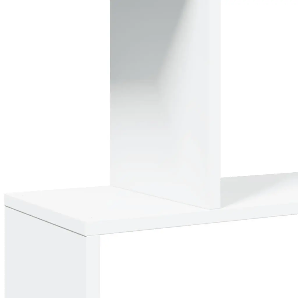Room Divider Bookcase 5-Tier White Engineered Wood Shelving Unit 70x24x161cm