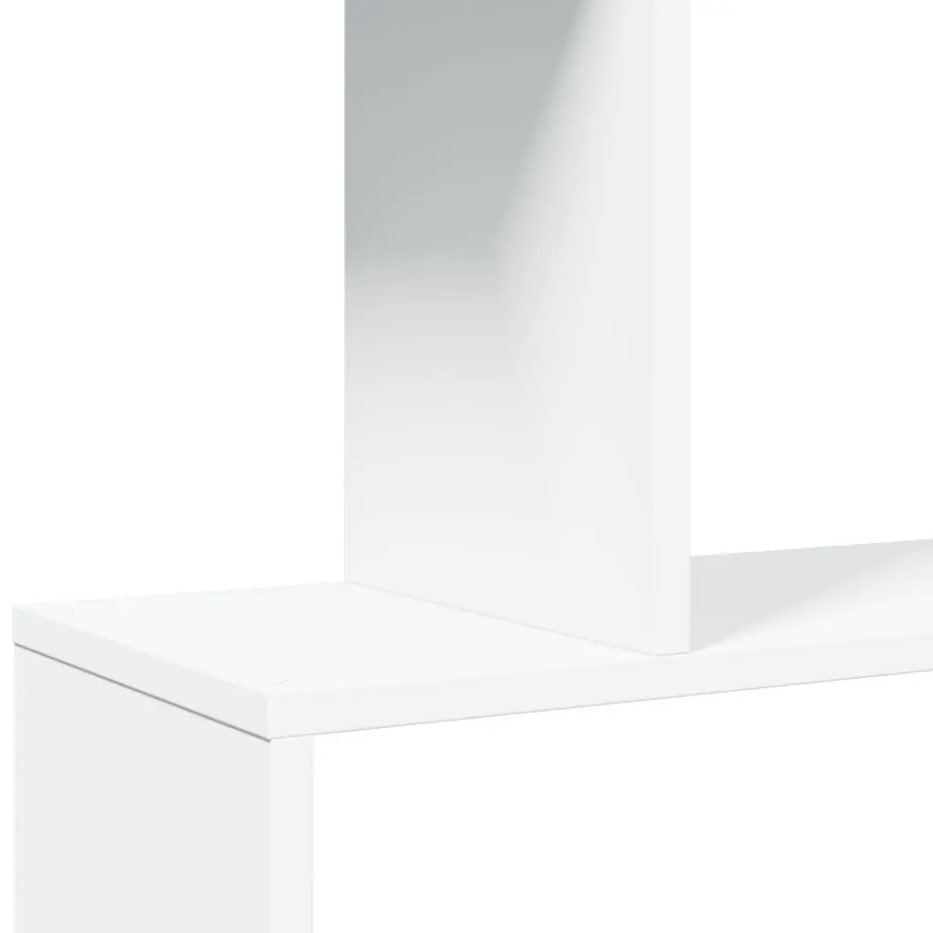 Room Divider Bookcase 4-Tier White Engineered Wood Shelving Unit Storage Display