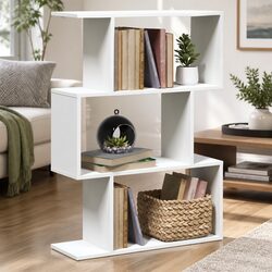 Dimensions of 3-Tier White Engineered Wood Bookcase