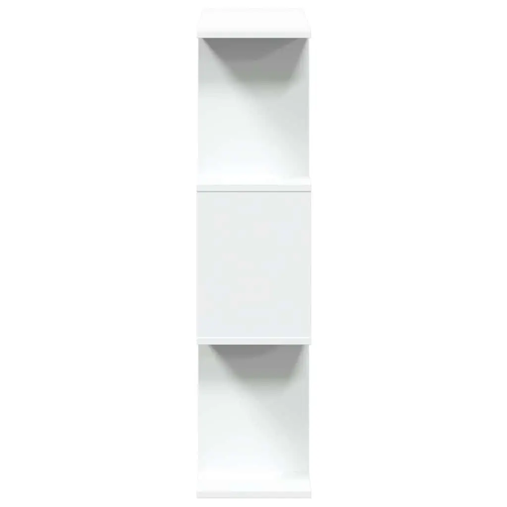 Room Divider Bookcase 3-Tier White Engineered Wood Storage Shelving Unit