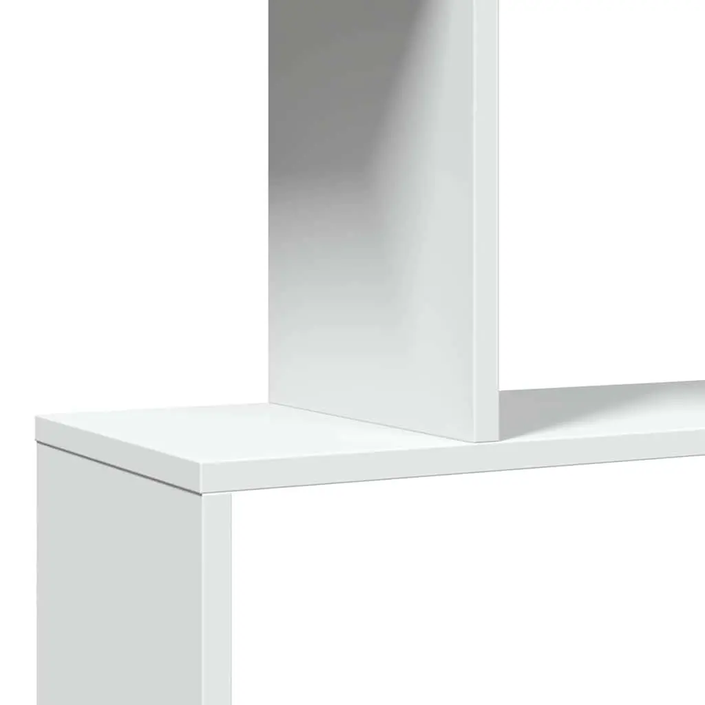 Room Divider Bookcase 3-Tier White Engineered Wood Storage Shelving Unit