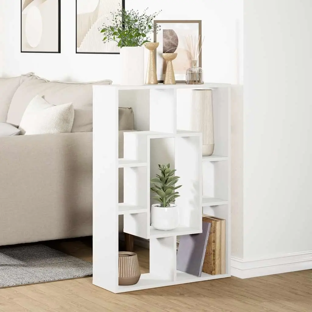 Bookcase White 63x20x90 cm Engineered Wood Storage Shelving Unit Display Shelf