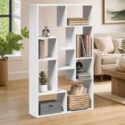 White Engineered Wood Bookcase - 72x20x120.5 cm Specs