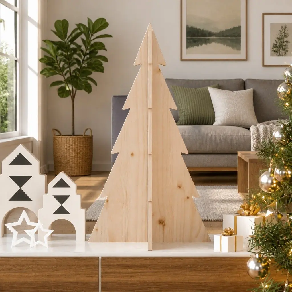 80cm Wooden Pine Christmas Tree