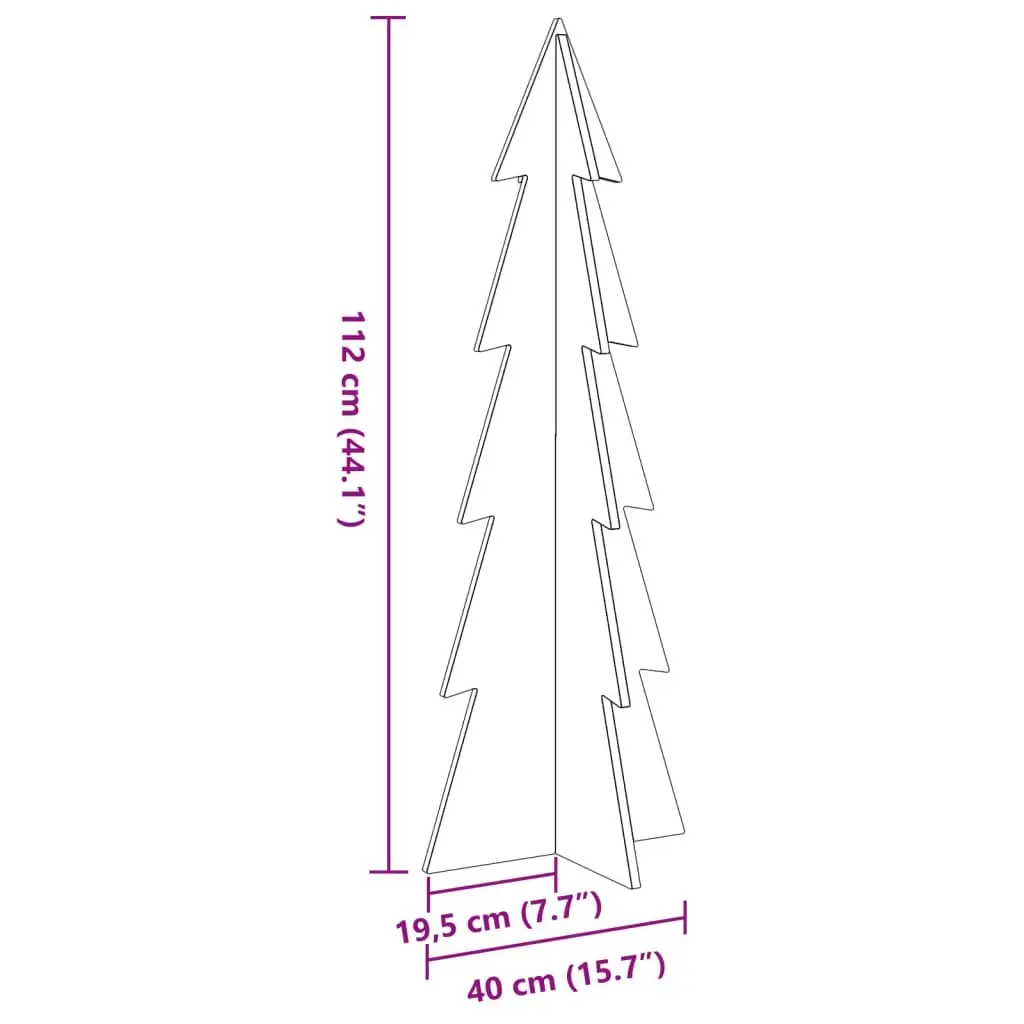 Wooden Christmas Tree Decoration for Home 112cm Rustic Natural Pine Holiday Decor