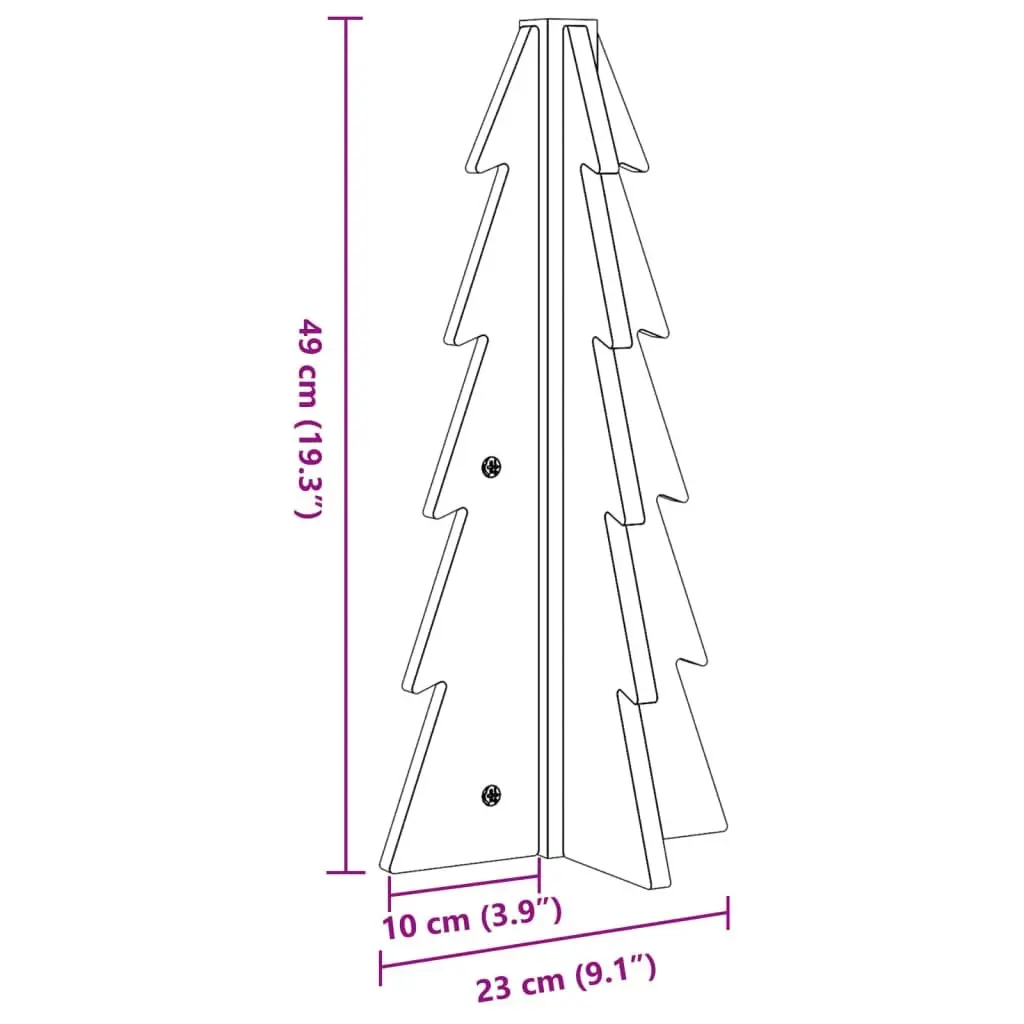 Wooden Christmas Tree Decoration Home 49cm Natural Pine
