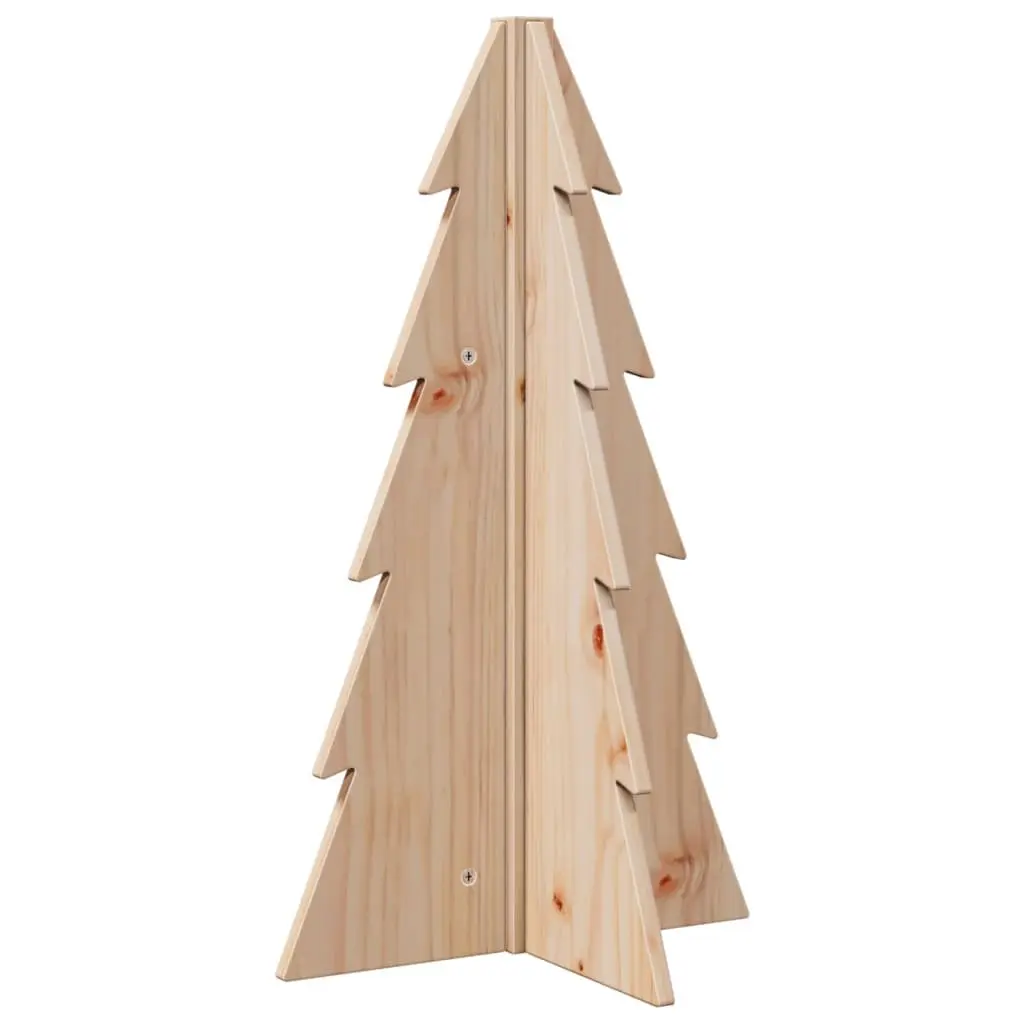 Wooden Christmas Tree Decoration Home Office 69.5cm Natural Pine Solid Wood Holiday Decor