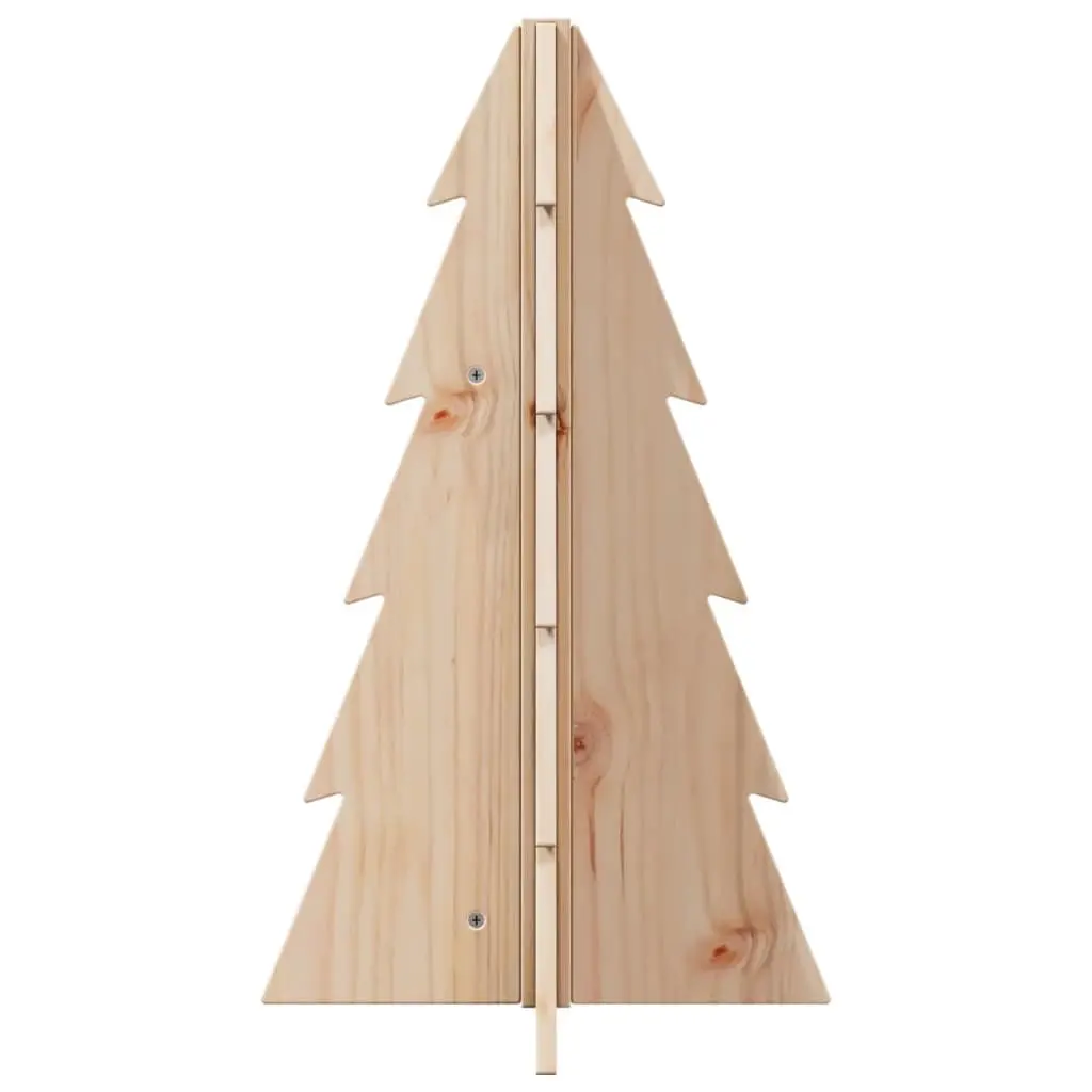 Wooden Christmas Tree Decoration Home Office 69.5cm Natural Pine Solid Wood Holiday Decor