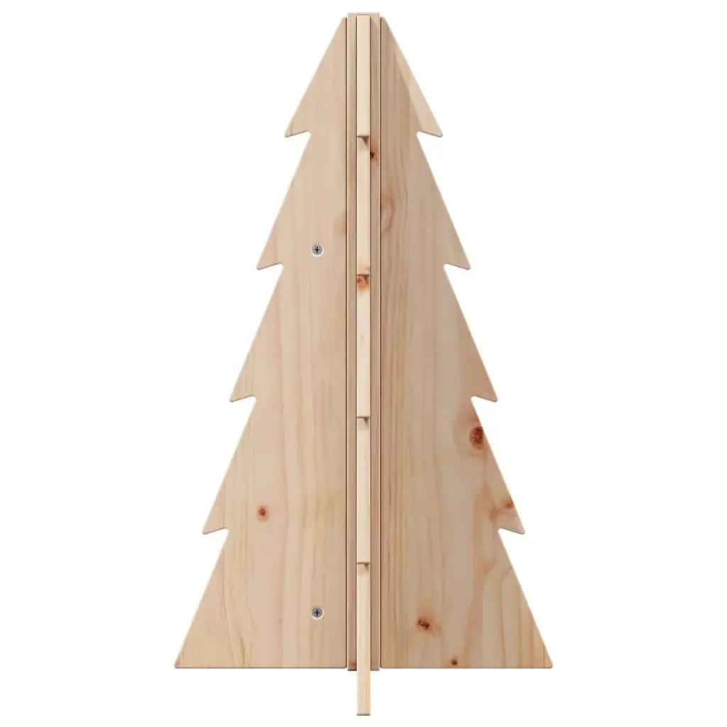 Wooden Christmas Tree Decoration Home Office 69.5cm Natural Pine Solid Wood Holiday Decor