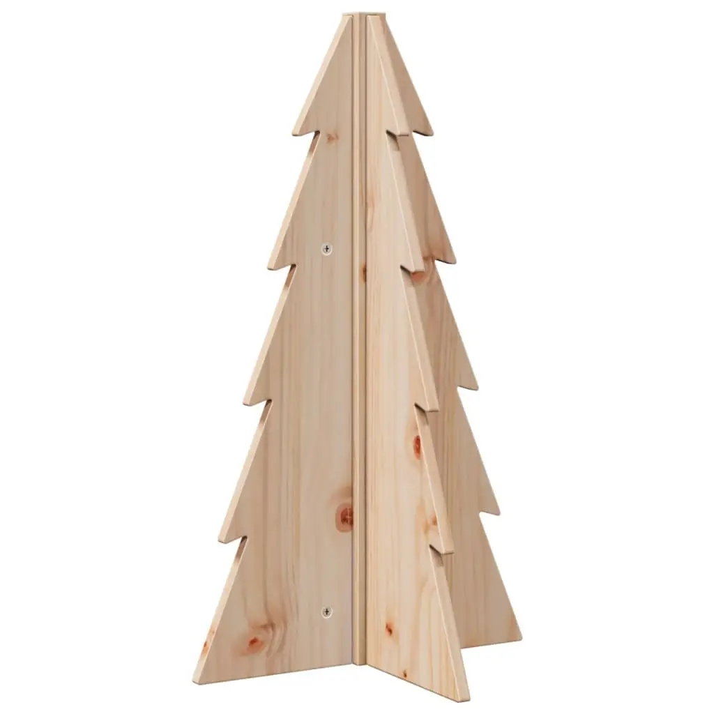 Wooden Christmas Tree Decoration Home Office 69.5cm Natural Pine Solid Wood Holiday Decor