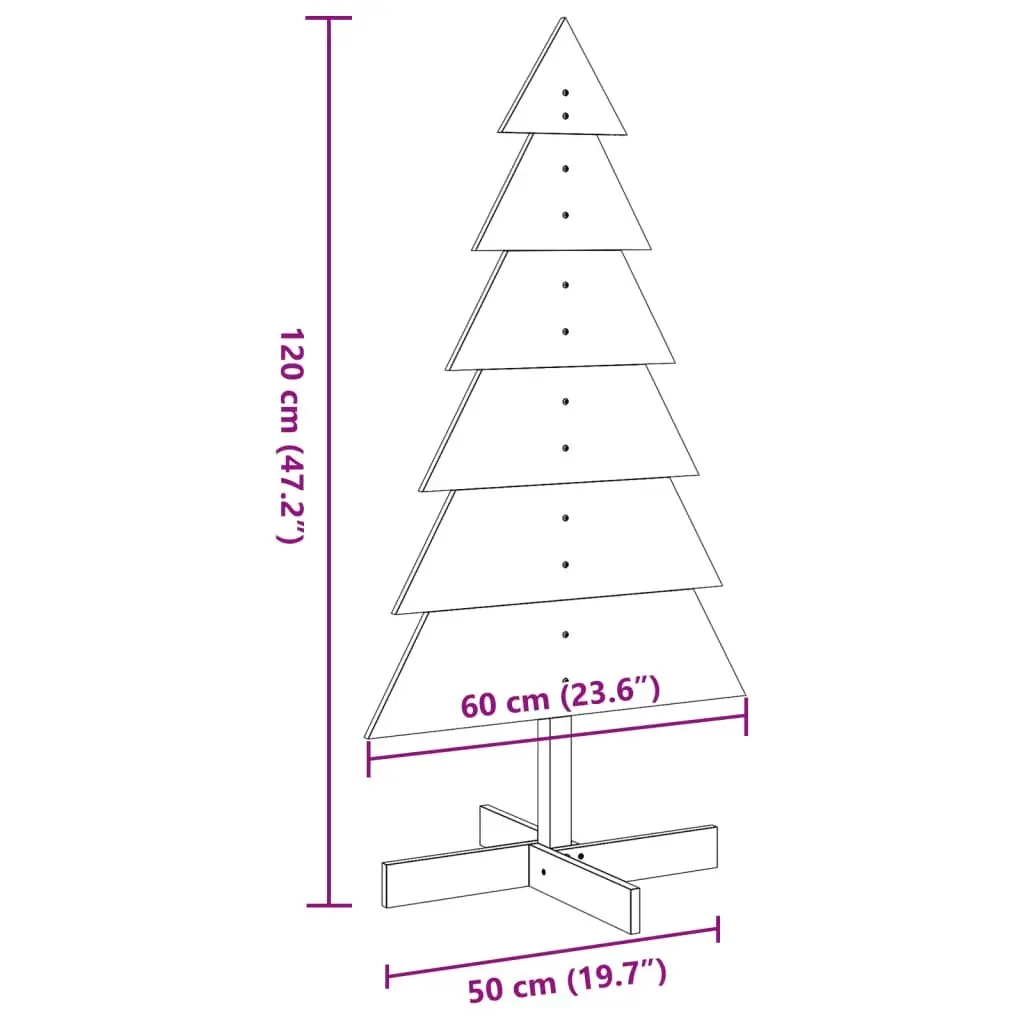 Wooden Christmas Tree Decoration Home Office Event 120cm Solid Pine Natural