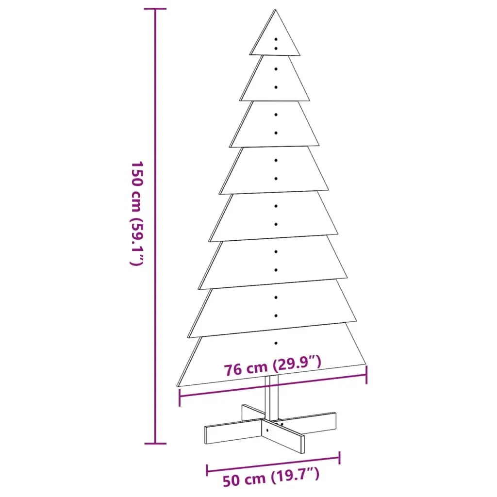 Wooden Christmas Tree Decoration 150cm Natural Pine Rustic Home Office Event