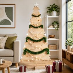Specifications of 180cm Solid Pine Wooden Christmas Tree