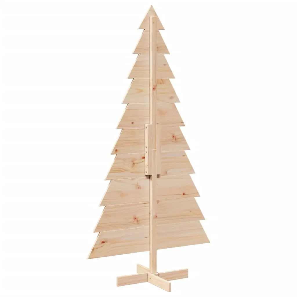 Wooden Christmas Tree Decoration for Home Office 180cm Solid Pine Wood Natural Holiday Decor