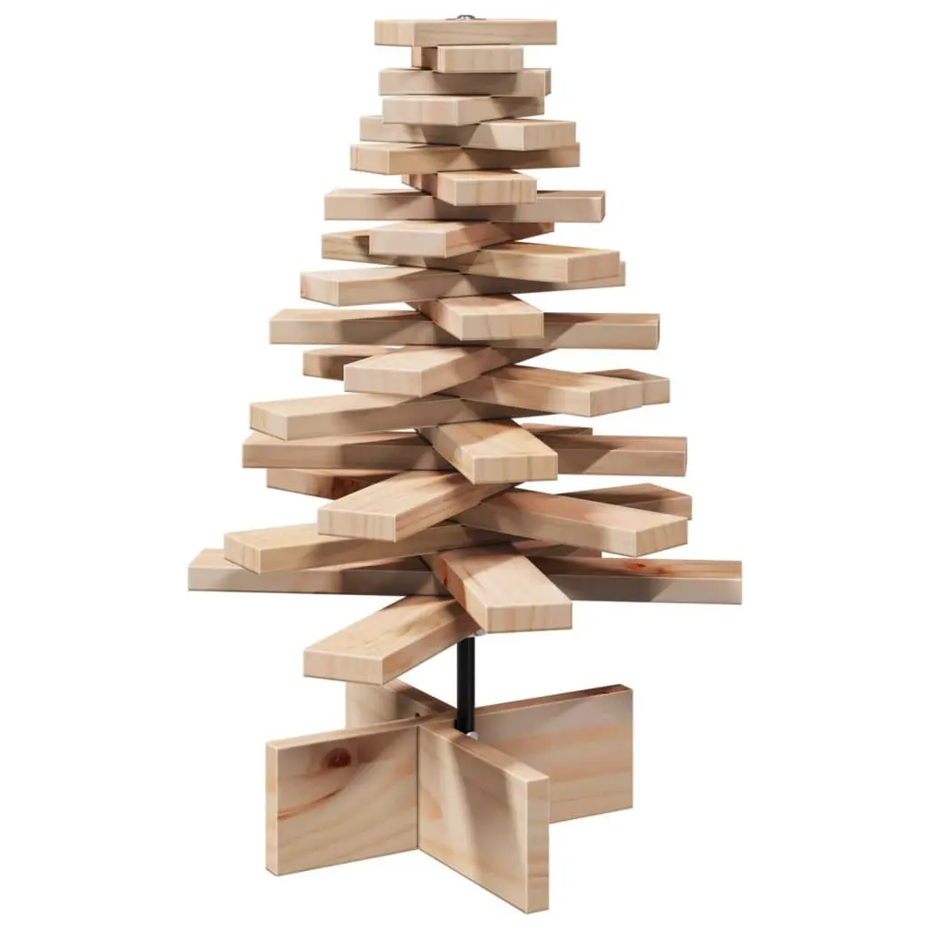 Wooden Christmas Tree Decoration 60cm Natural Pine Rotating Branches Holiday