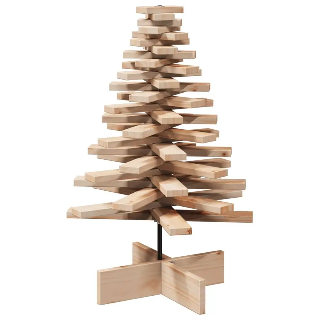 Wooden Christmas Tree Decoration 80cm Natural Pine Rotating Branches Holiday Use Home Office Event
