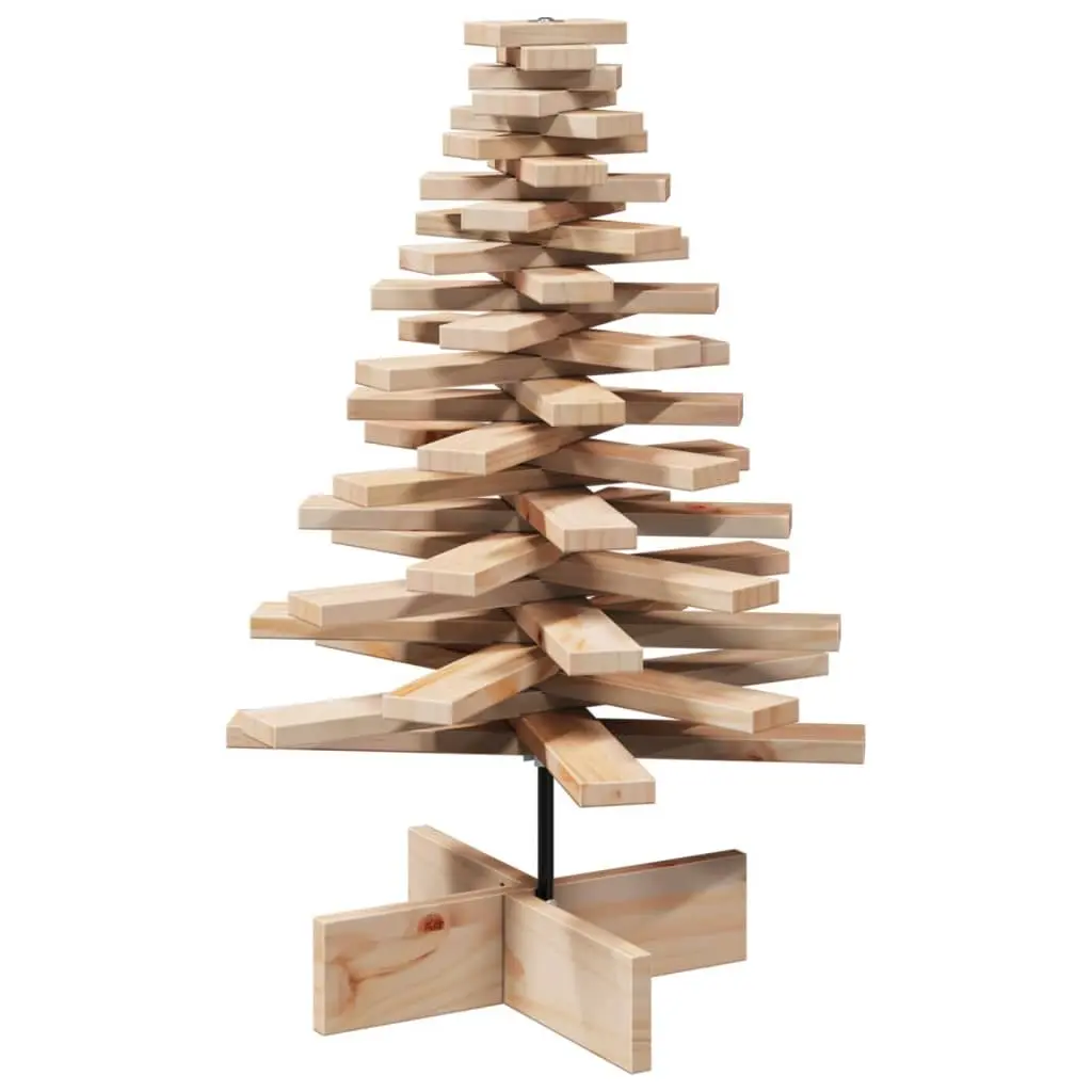 Wooden Christmas Tree Decoration 80cm Natural Pine Rotating Branches Holiday Use Home Office Event