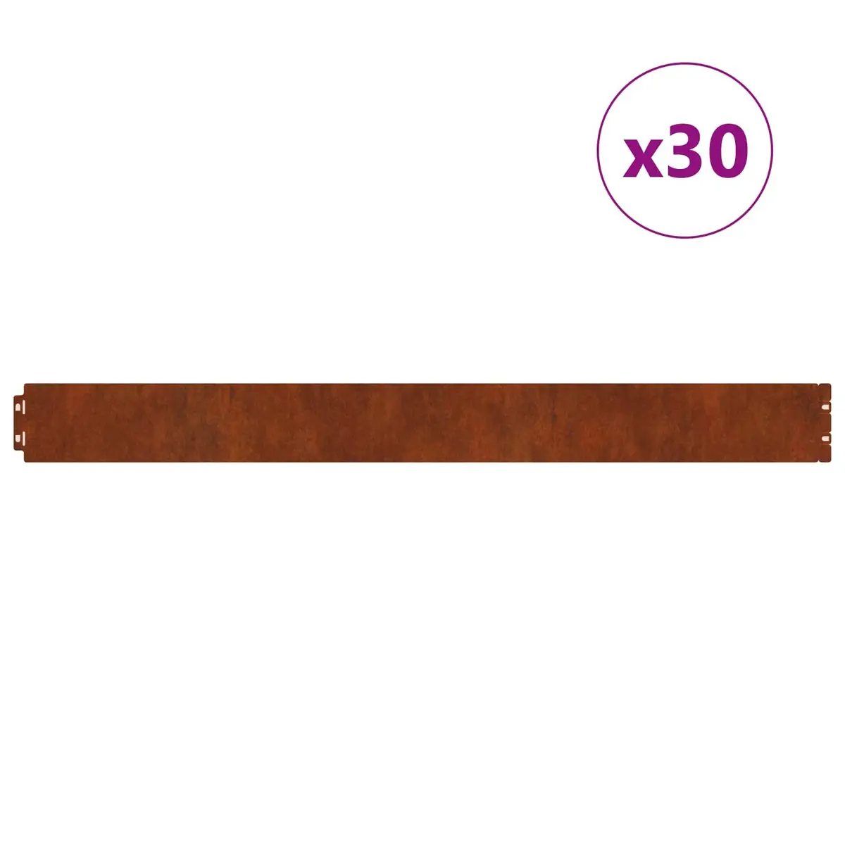 Garden Lawn Edging Border 30 pcs Steel Rusty Weathering 20x103cm Flexible