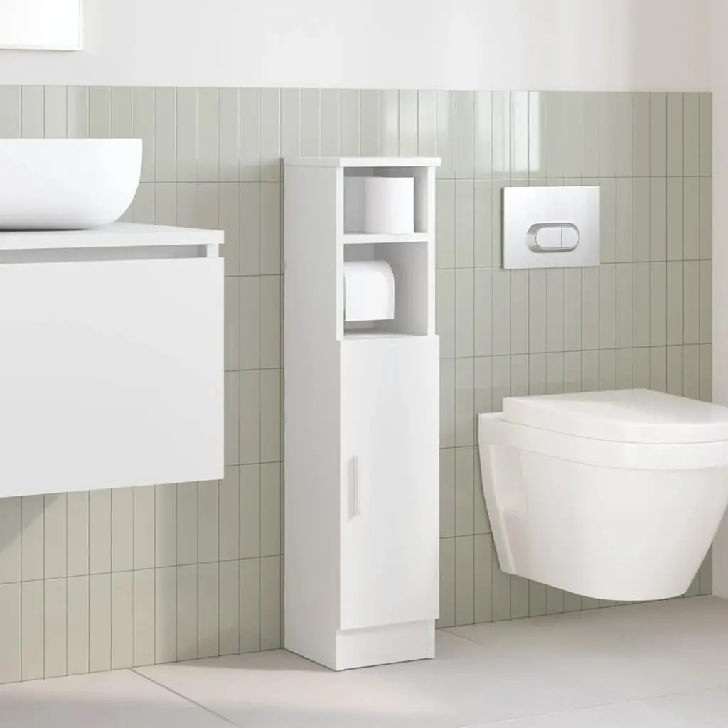 Bathroom Cabinet with Toilet Roll Holder for Bathroom 20.5 x 22 x 90 cm