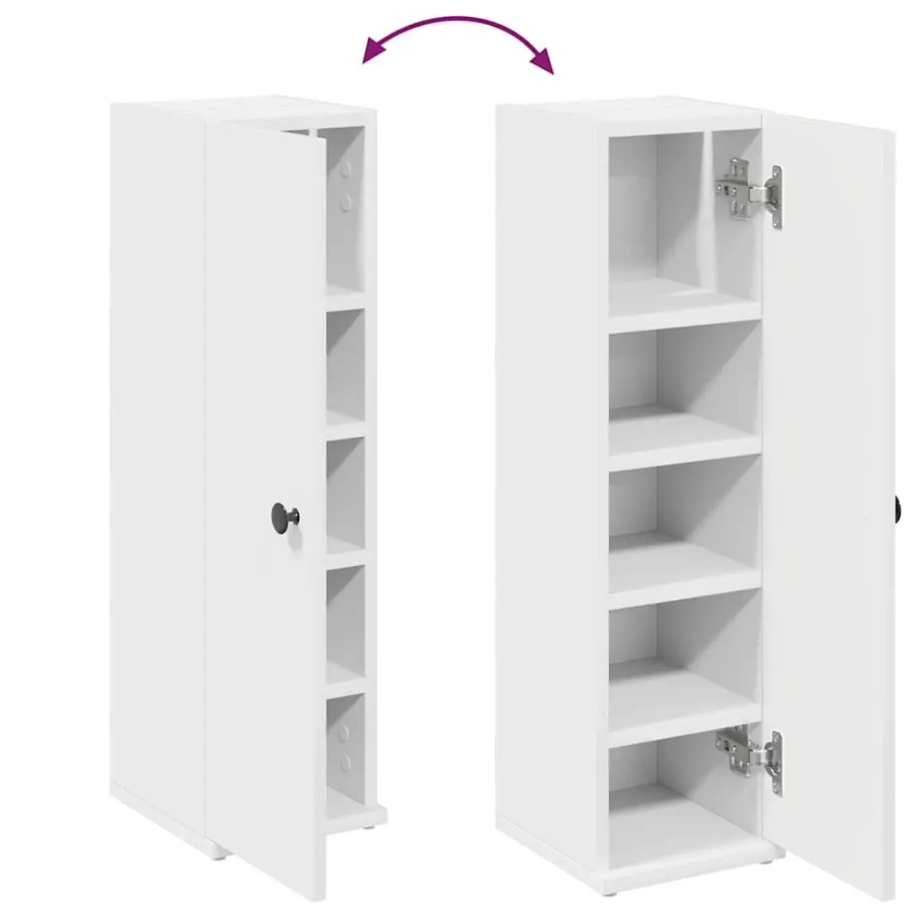 Bathroom Cabinet Storage Cupboard with Toilet Roll Holder 20.5W x 22D x 72H cm White