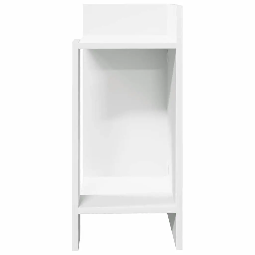 End Table with Open Shelf White Accent Side Table Living Room Storage Display