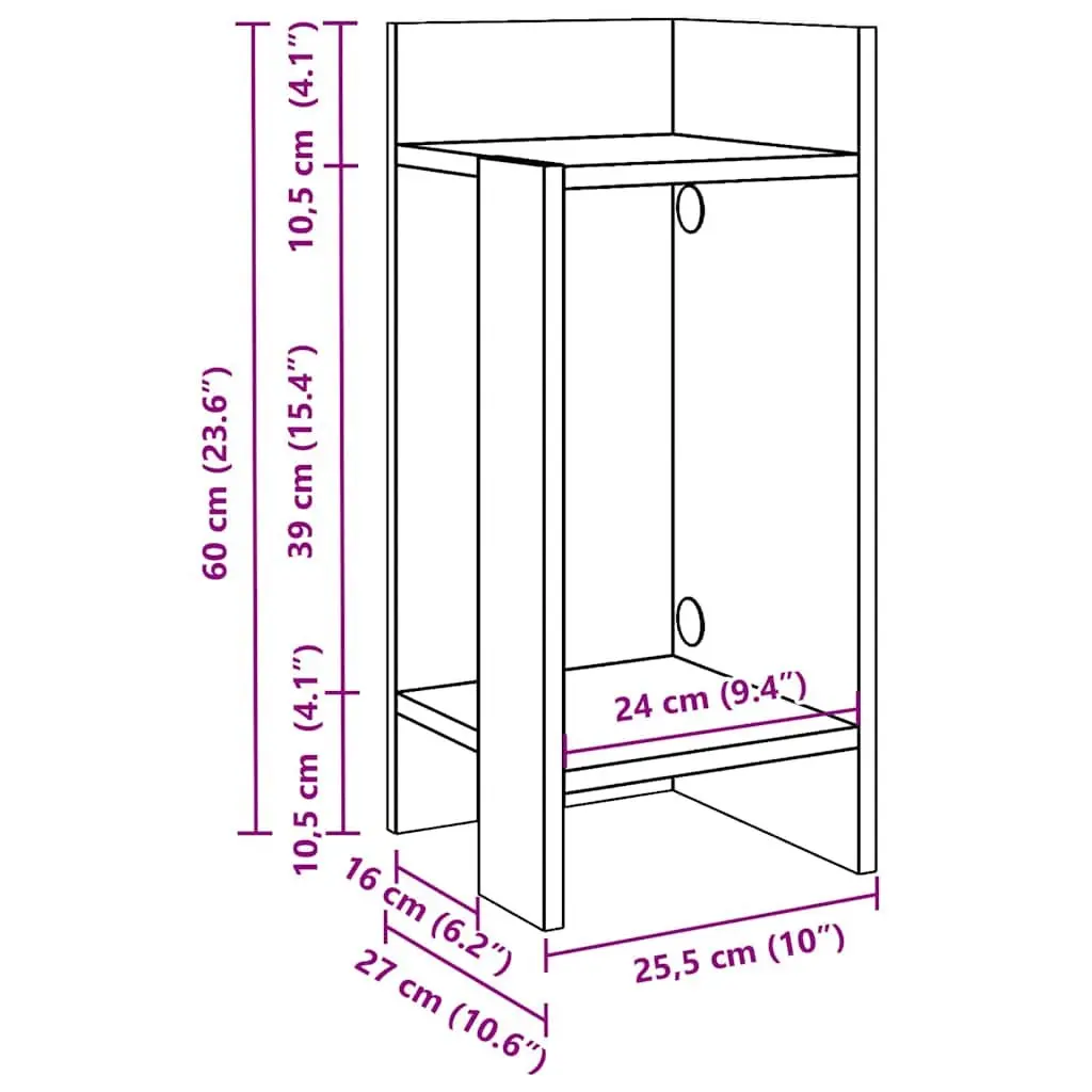 End Table with Open Shelf White Accent Side Table Living Room Storage Display