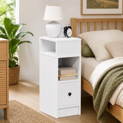 Bedside Cabinet Specifications: White Nightstand 25x31x66cm