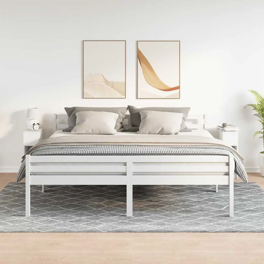 2 Piece White Bedside Cabinet Set with Drawer