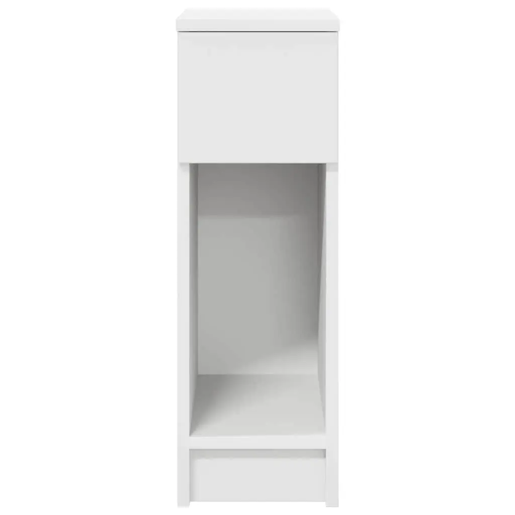 2 Piece White Bedside Cabinet Set with Drawer