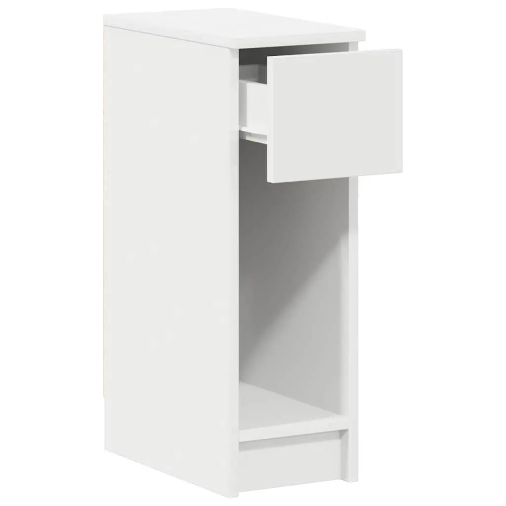 2 Piece White Bedside Cabinet Set with Drawer