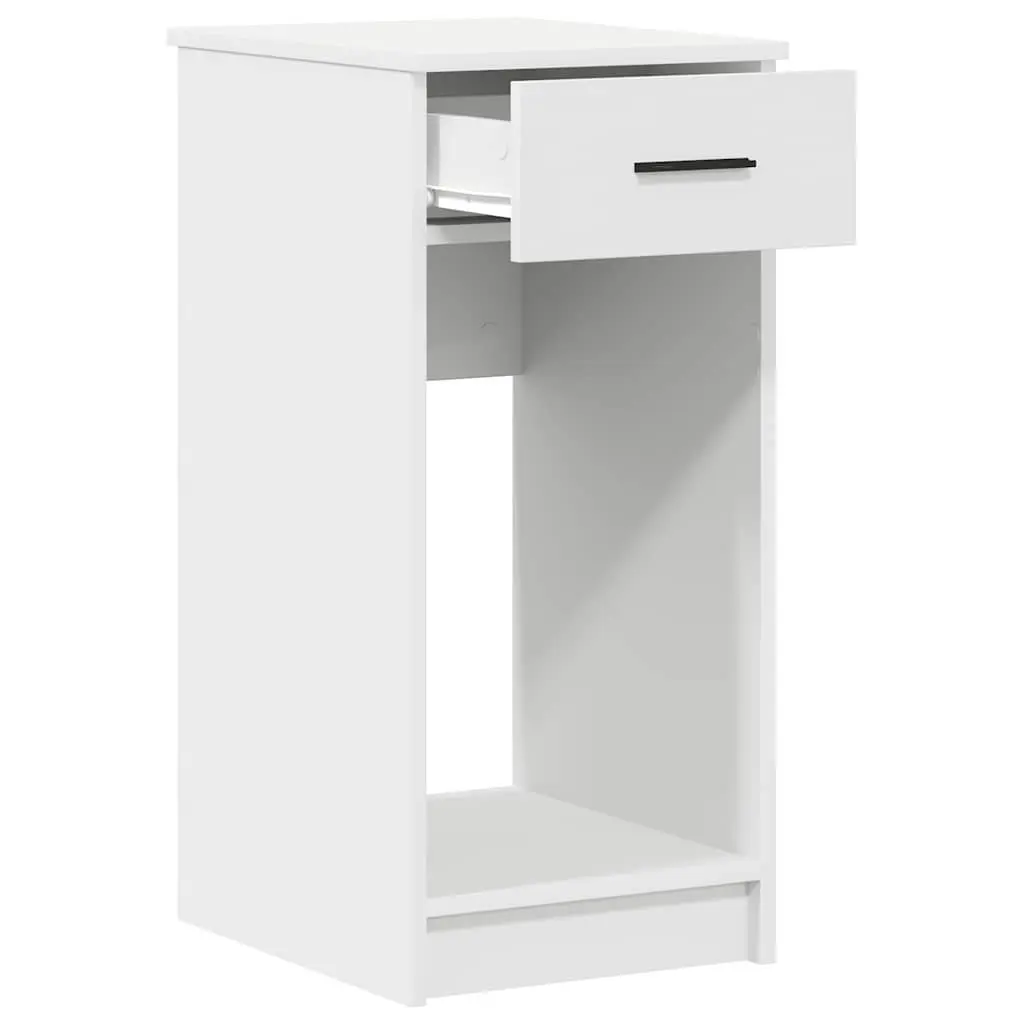 Computer Tower Stand with Drawer White Storage Cabinet PC Case Organizer