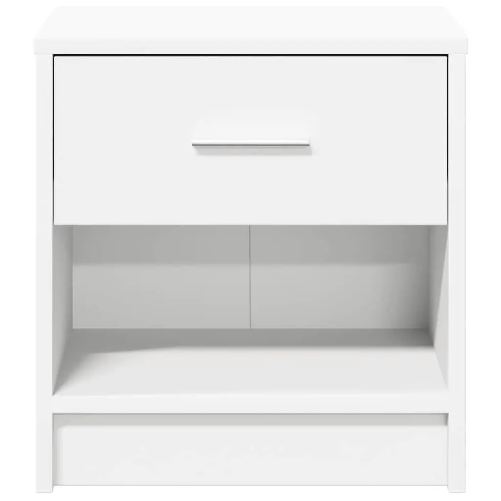 Bedside Cabinet with Drawer White Nightstand Bedroom Storage Table 39x28x41cm