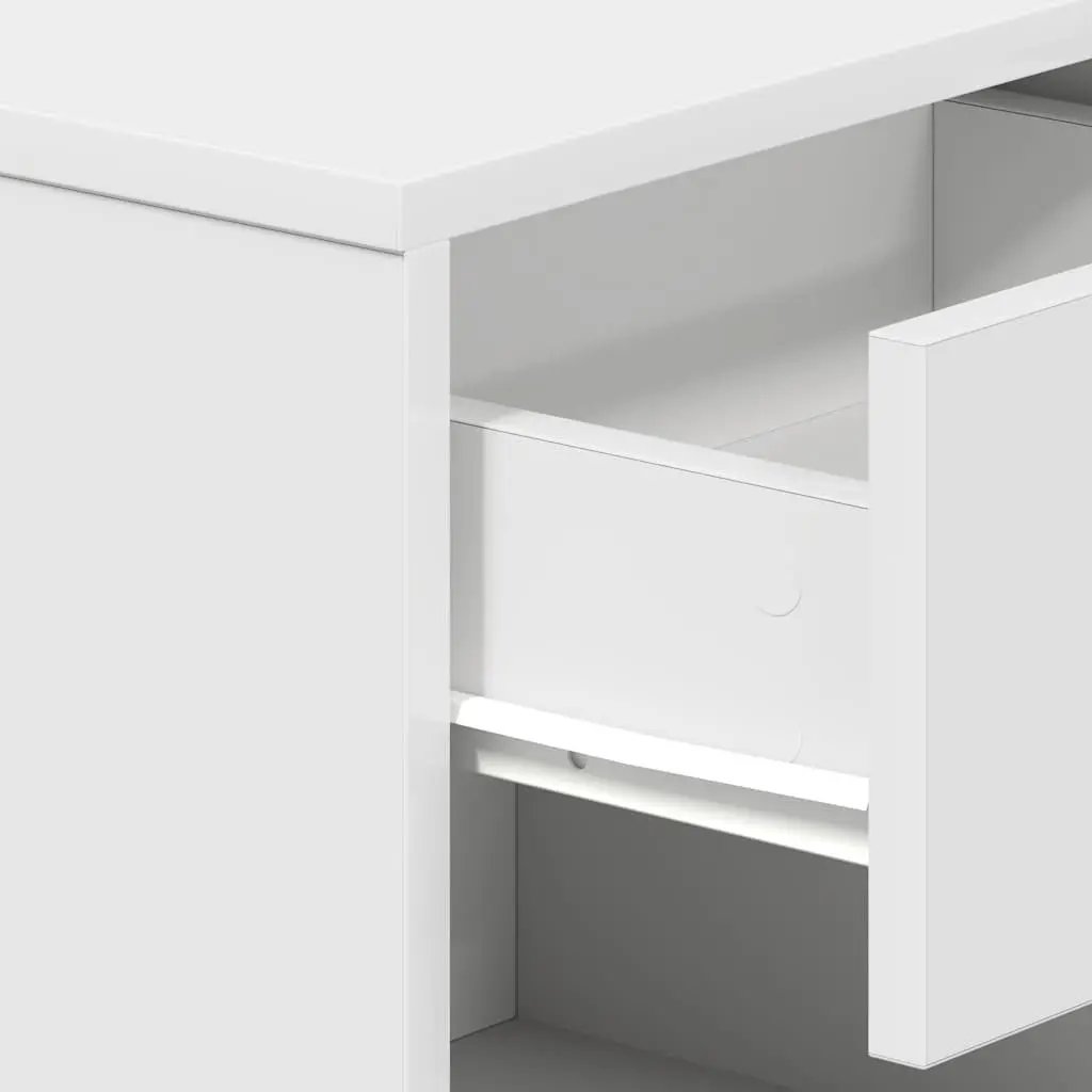 Bedside Cabinet with Drawer White Nightstand Bedroom Storage Table 39x28x41cm