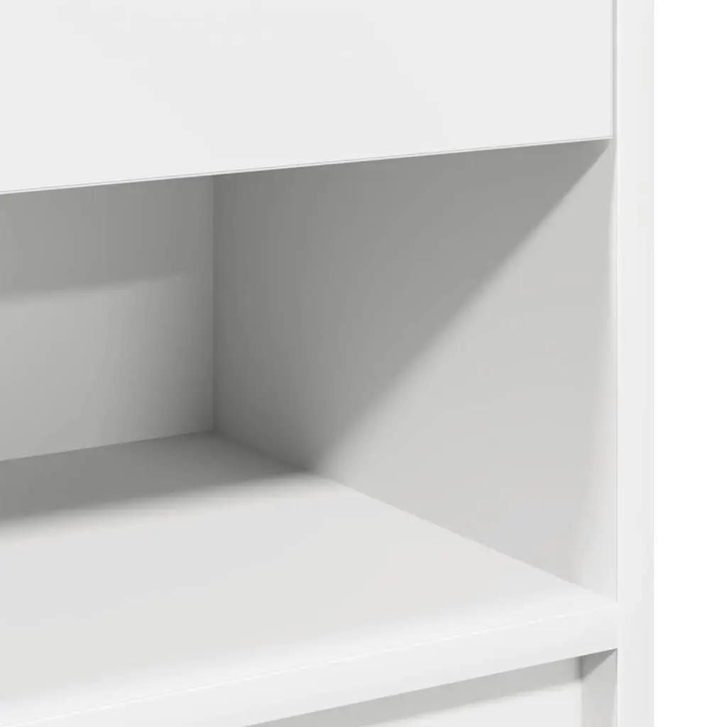 Bedside Cabinet with Drawer White Nightstand Bedroom Storage Table 39x28x41cm