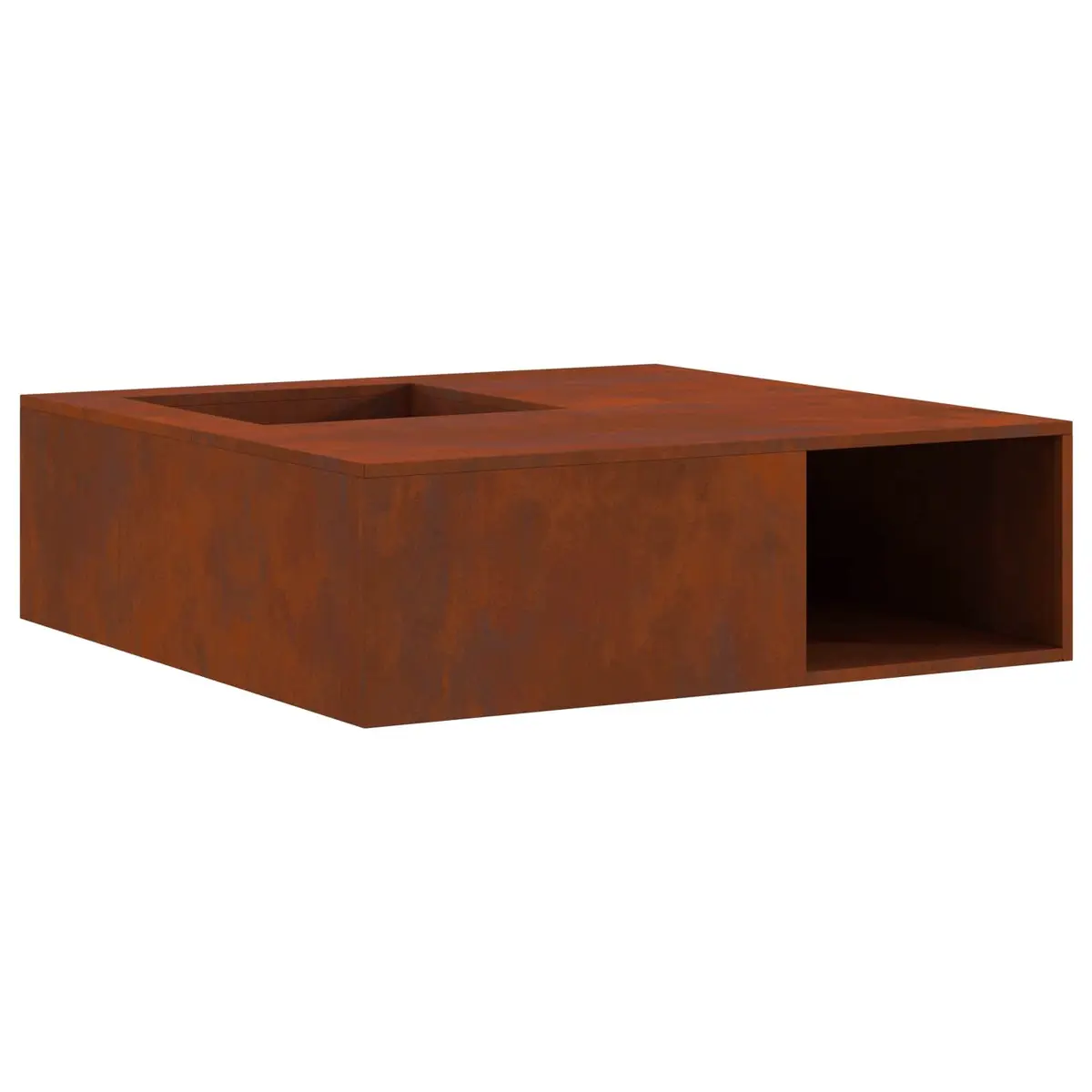 Square Outdoor Fire Pit 100x100x30cm Garden Patio Heating Fireplace