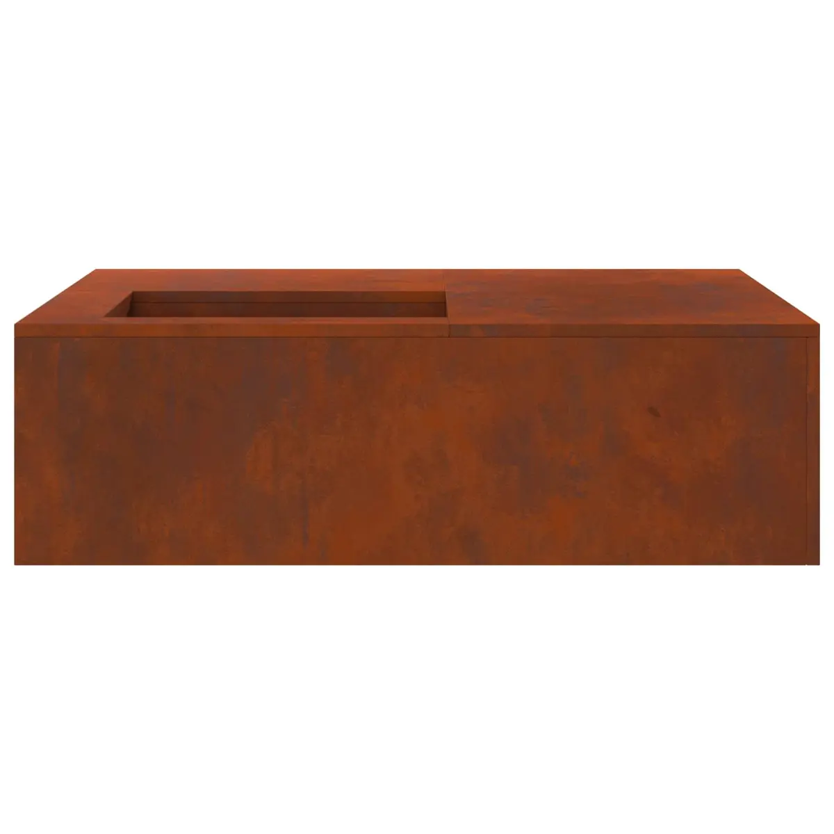 Square Outdoor Fire Pit 100x100x30cm Garden Patio Heating Fireplace