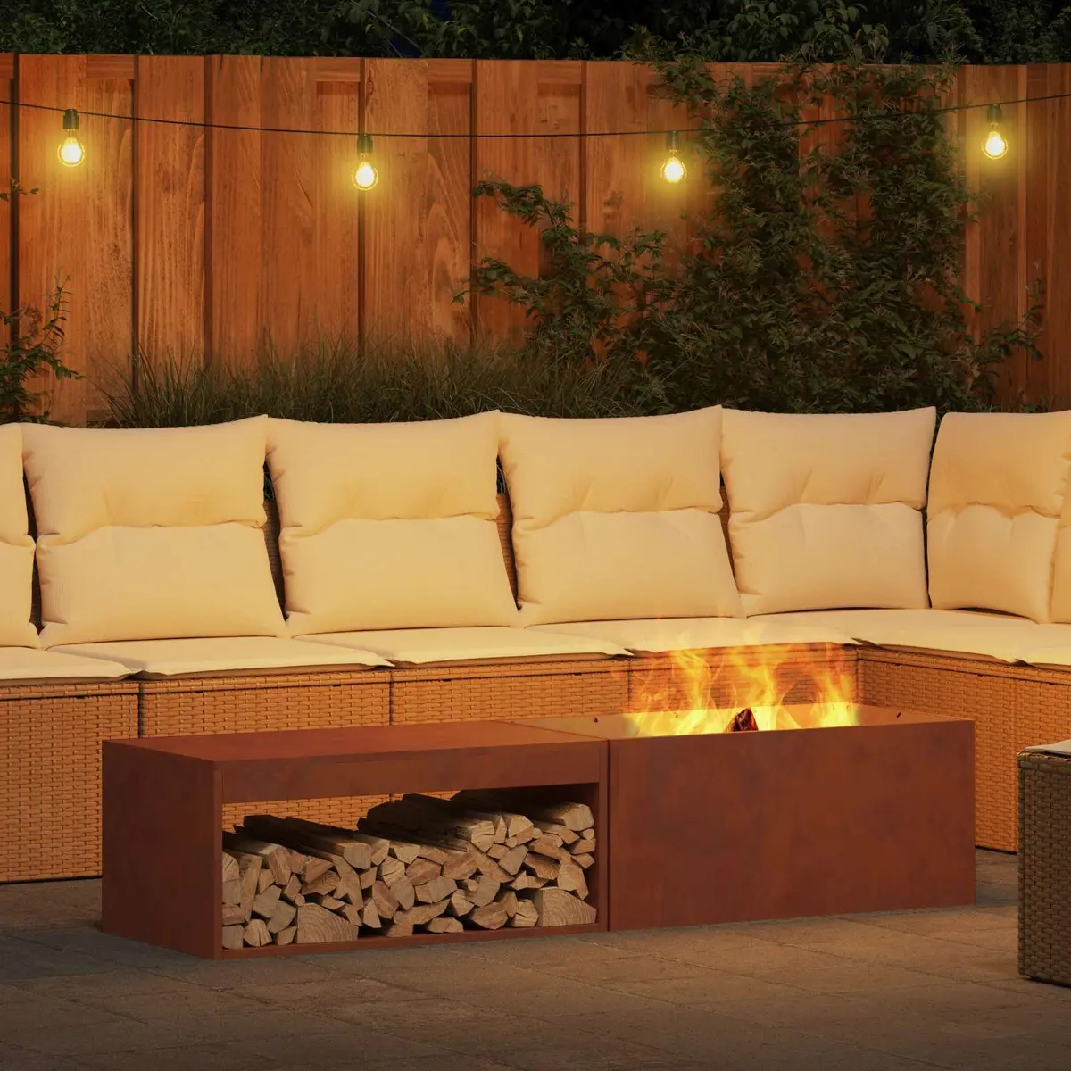 160cm Rectangular Outdoor Fire Pit