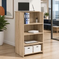 Reception Desk Specifications: Brown Engineered Wood 55x50x103.5cm