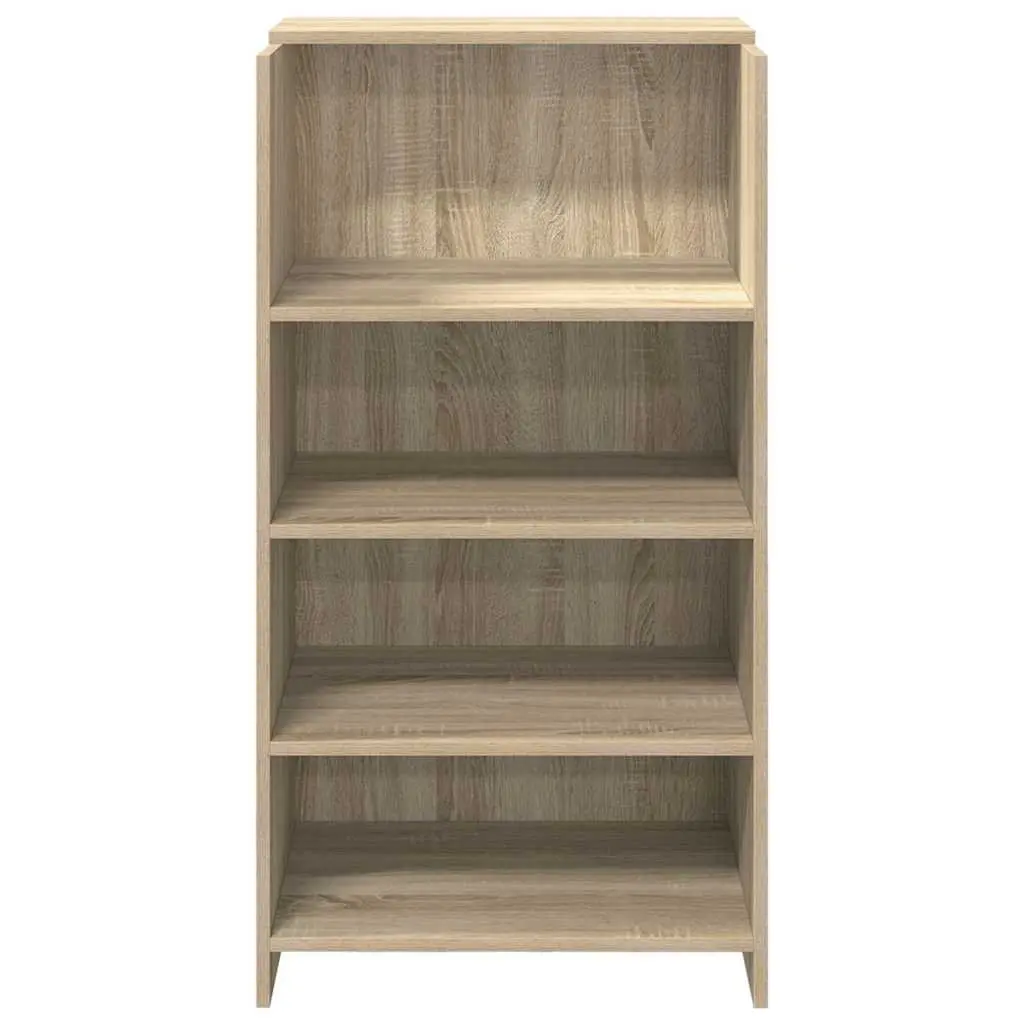 Reception Desk Brown Engineered Wood Office Counter 55x50x103.5cm Storage Shelf