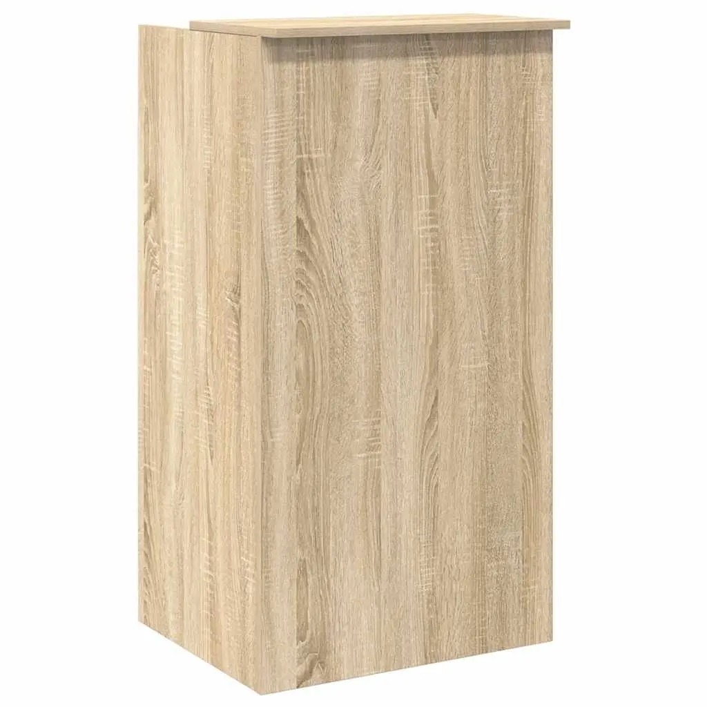 Reception Desk Brown Engineered Wood Office Counter 55x50x103.5cm Storage Shelf