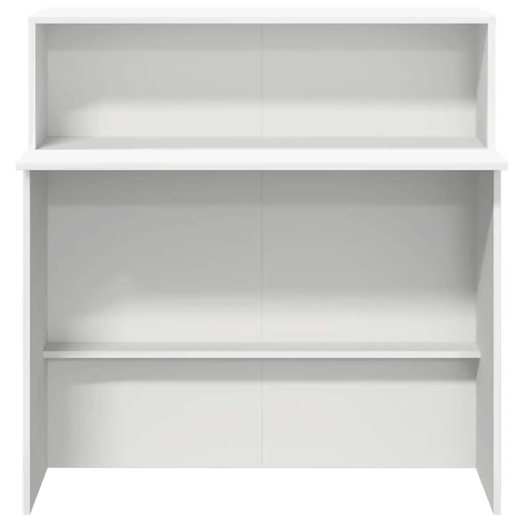Reception Desk White 100x50x103.5 cm Office Counter Engineered Wood