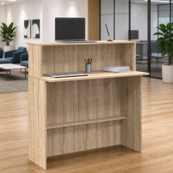 Reception Desk Sonoma Oak Brown Engineered Wood Counter Office Furniture