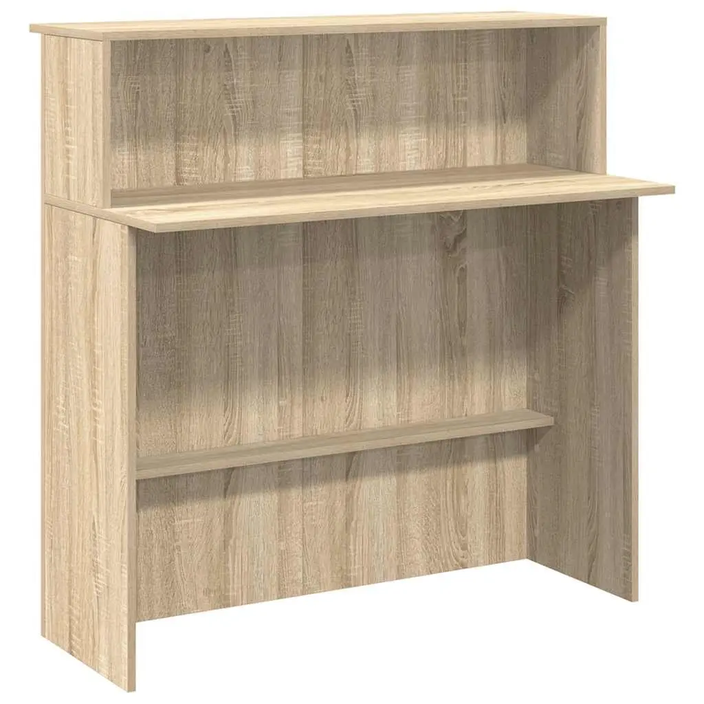 Reception Desk Sonoma Oak Brown Engineered Wood Counter Office Furniture