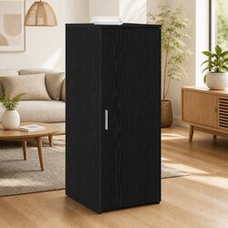 Black Storage Cabinet - Engineered Wood 40W x 45D x 103.5H cm