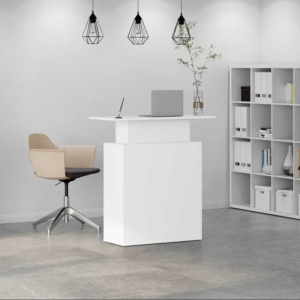 Reception Desk White for Office 100x40x104 cm Engineered Wood