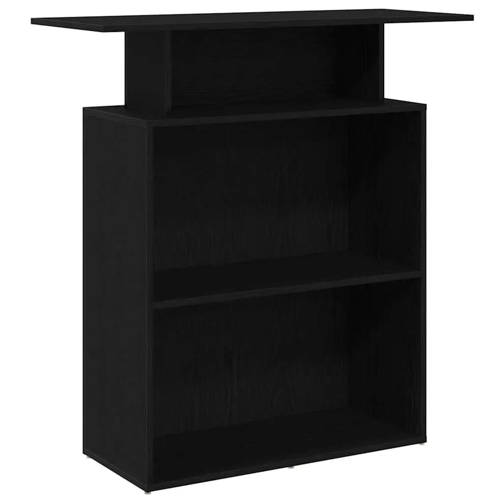 Reception Desk Black 100x40x104 cm Counter Checkout Office Engineered Wood