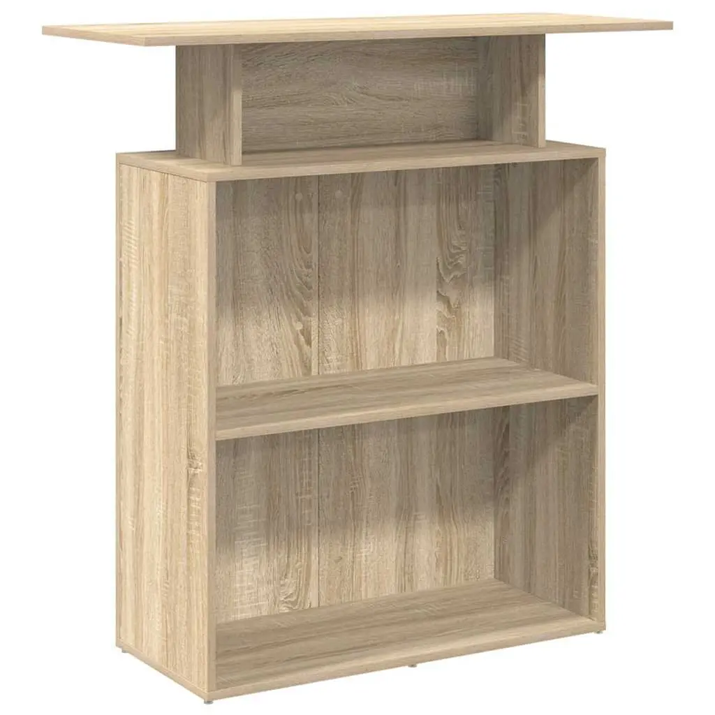 Reception Desk Office 100x40x104 cm Sonoma Oak with Storage Shelf