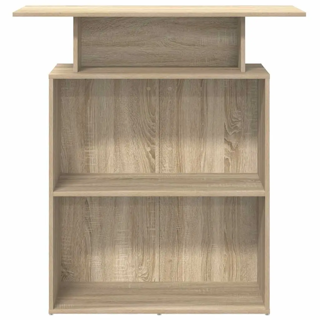 Reception Desk Office 100x40x104 cm Sonoma Oak with Storage Shelf