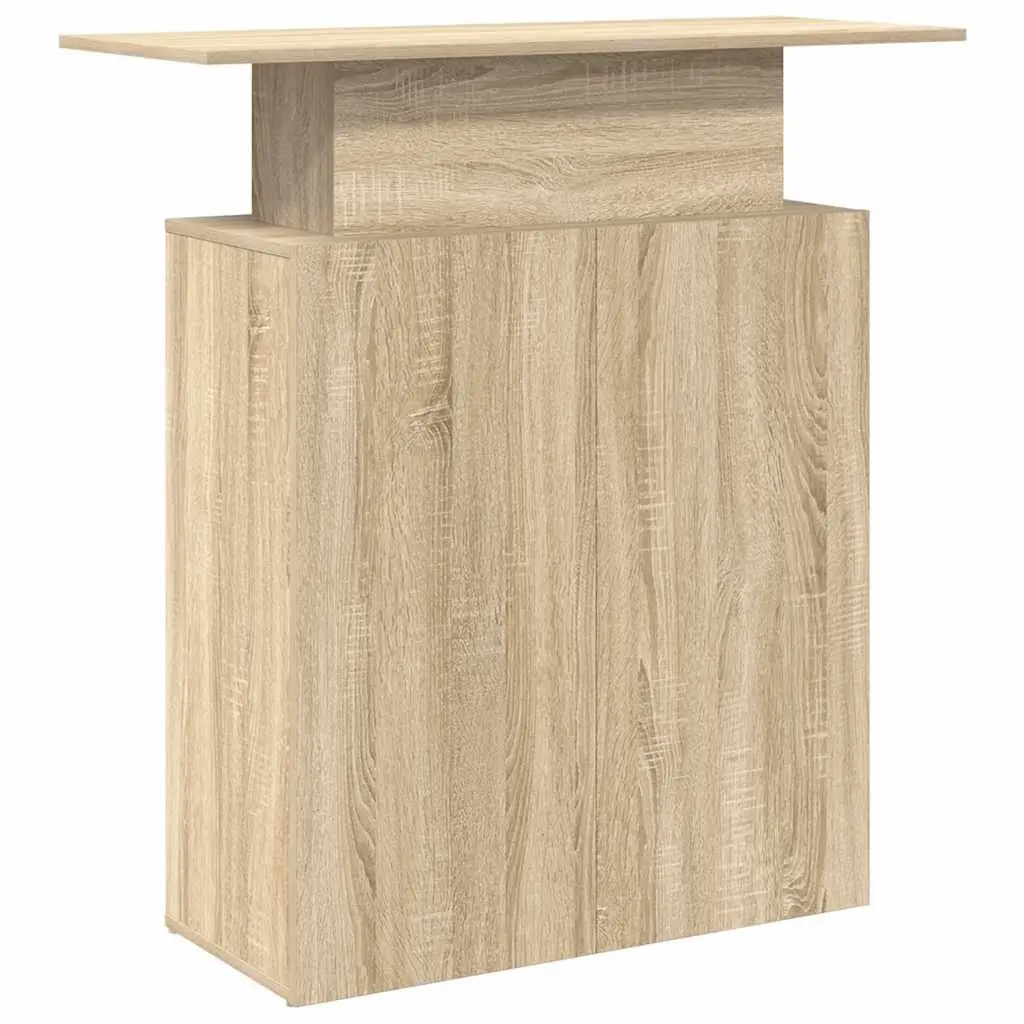 Reception Desk Office 100x40x104 cm Sonoma Oak with Storage Shelf