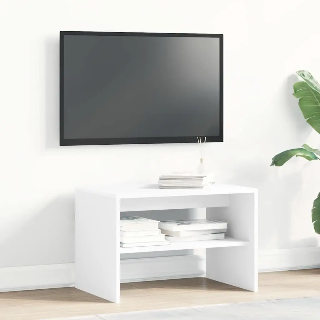 Media Storage Unit Engineered Wood White 60x40x40cm Living Room TV Cabinet